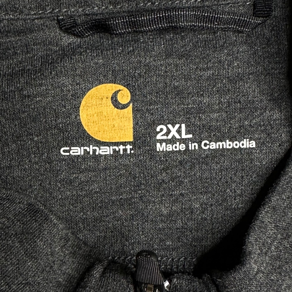 Carhartt Force Quarter Zip Pullover Mens 2XL Charcoal Gray Wool Blend MBL120 BLK - Picture 5 of 8